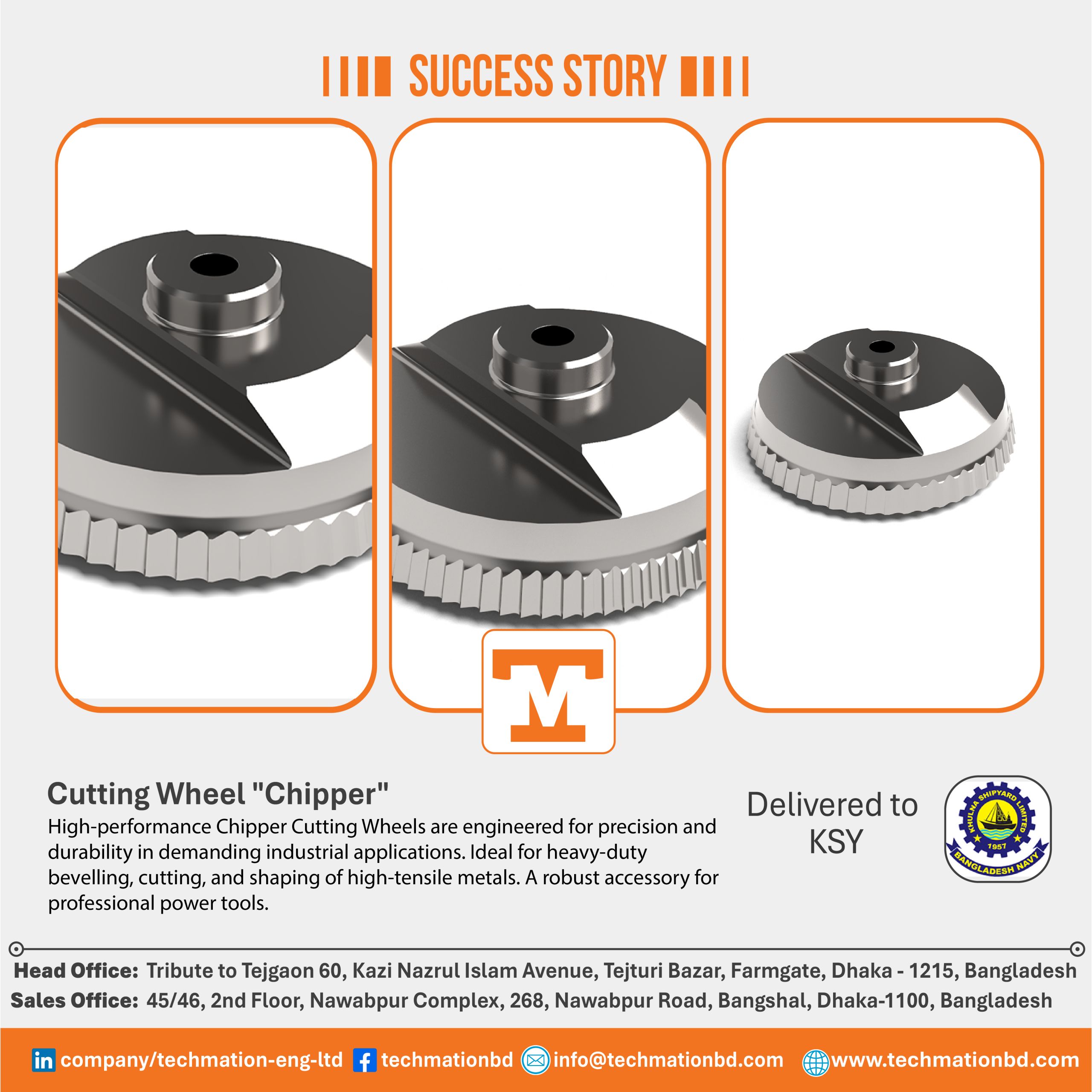 Cuttung Wheel Spare Parts-02 Ship Industry Spare Parts Supply for Khulna Shipyard by Techmation