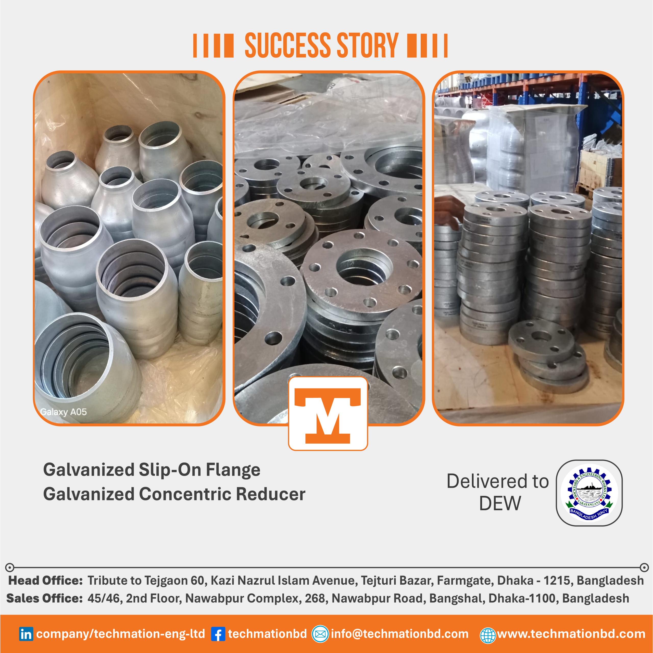 Various Pipes Fittings (Galvanized)-03 Galvanized Fittings Supply for Marine including Elbows and Tees at DEW