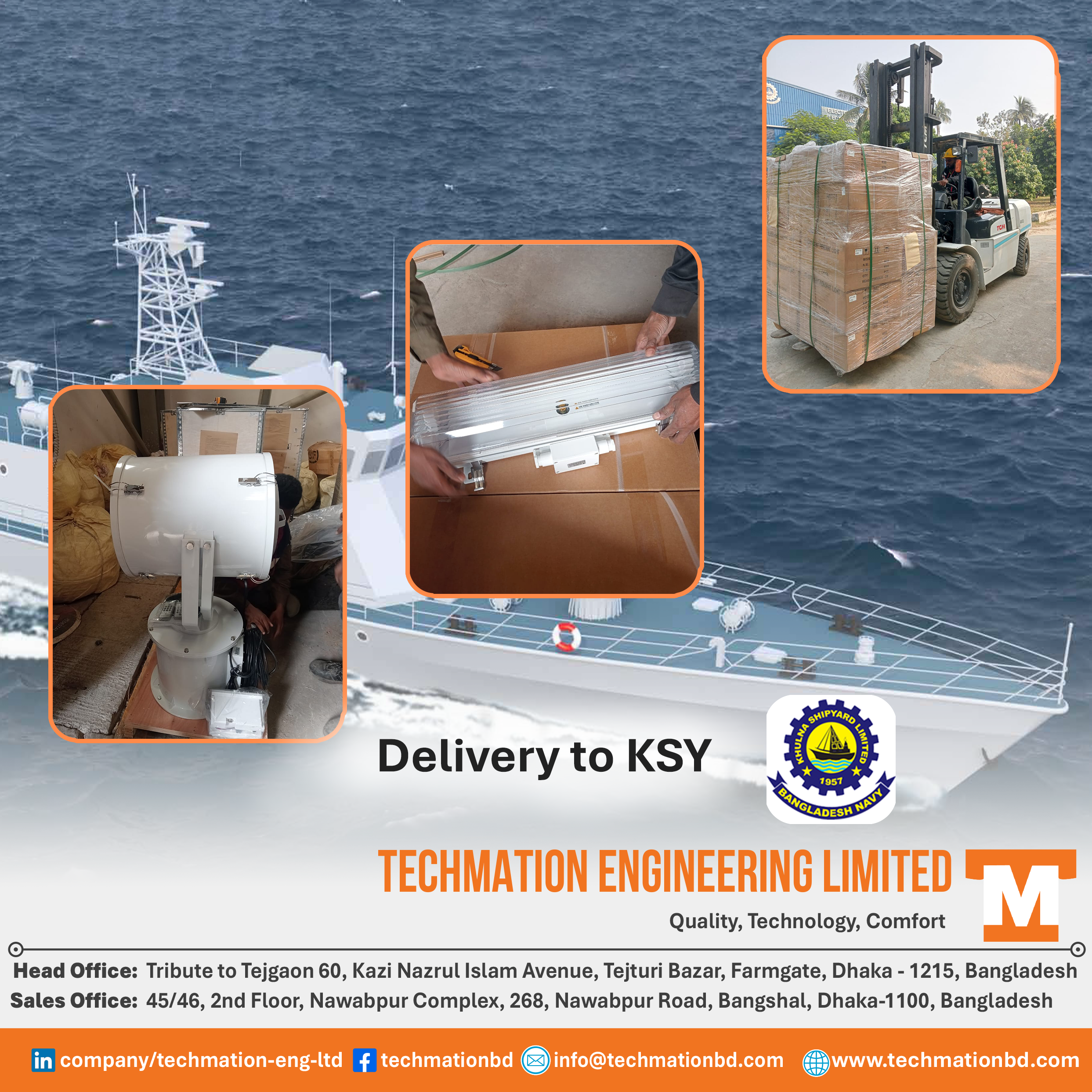 Techmation Engineering team delivering project spares