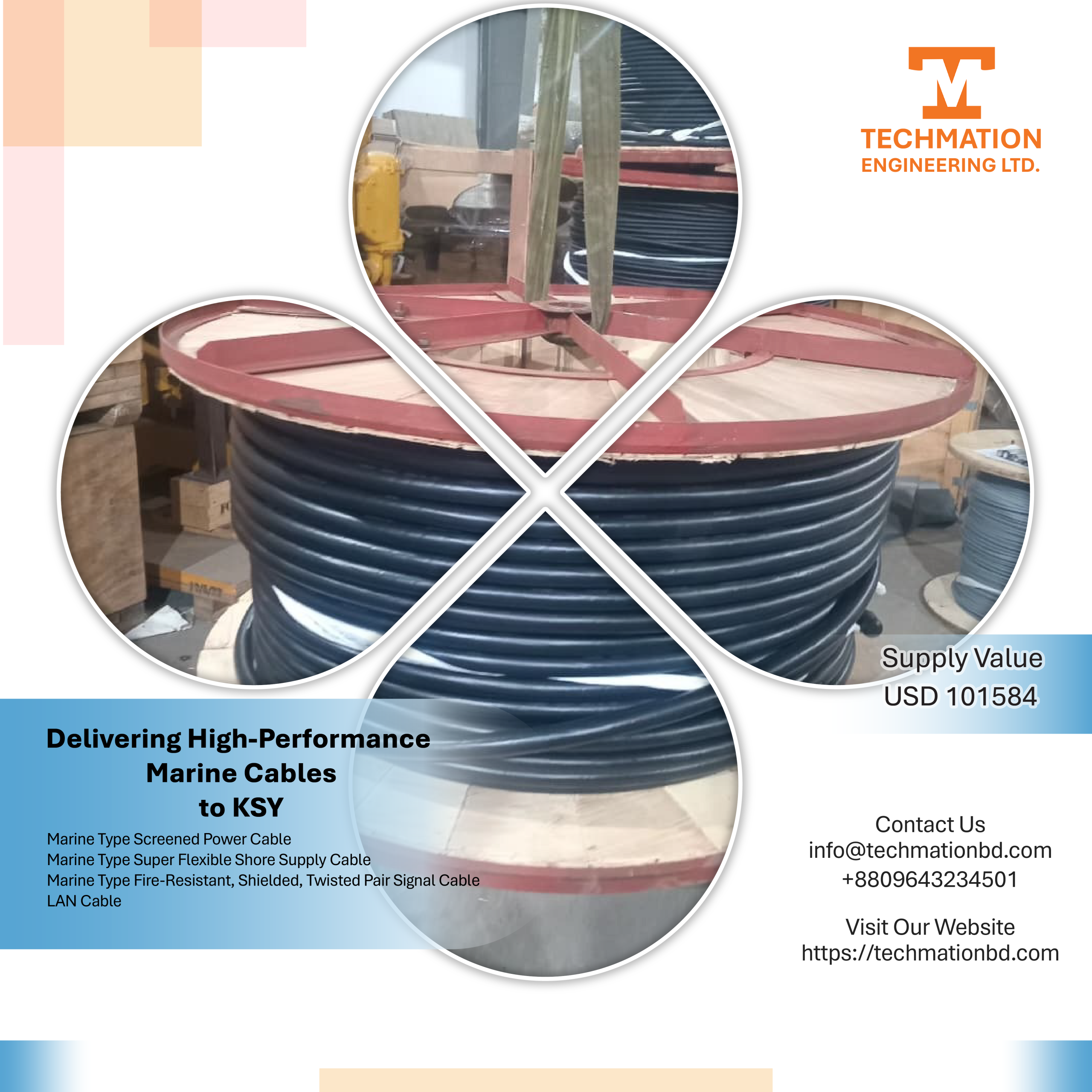 Marine Type Screened Power Cable Flame Retardant Marine Cable Supplier in Bangladesh