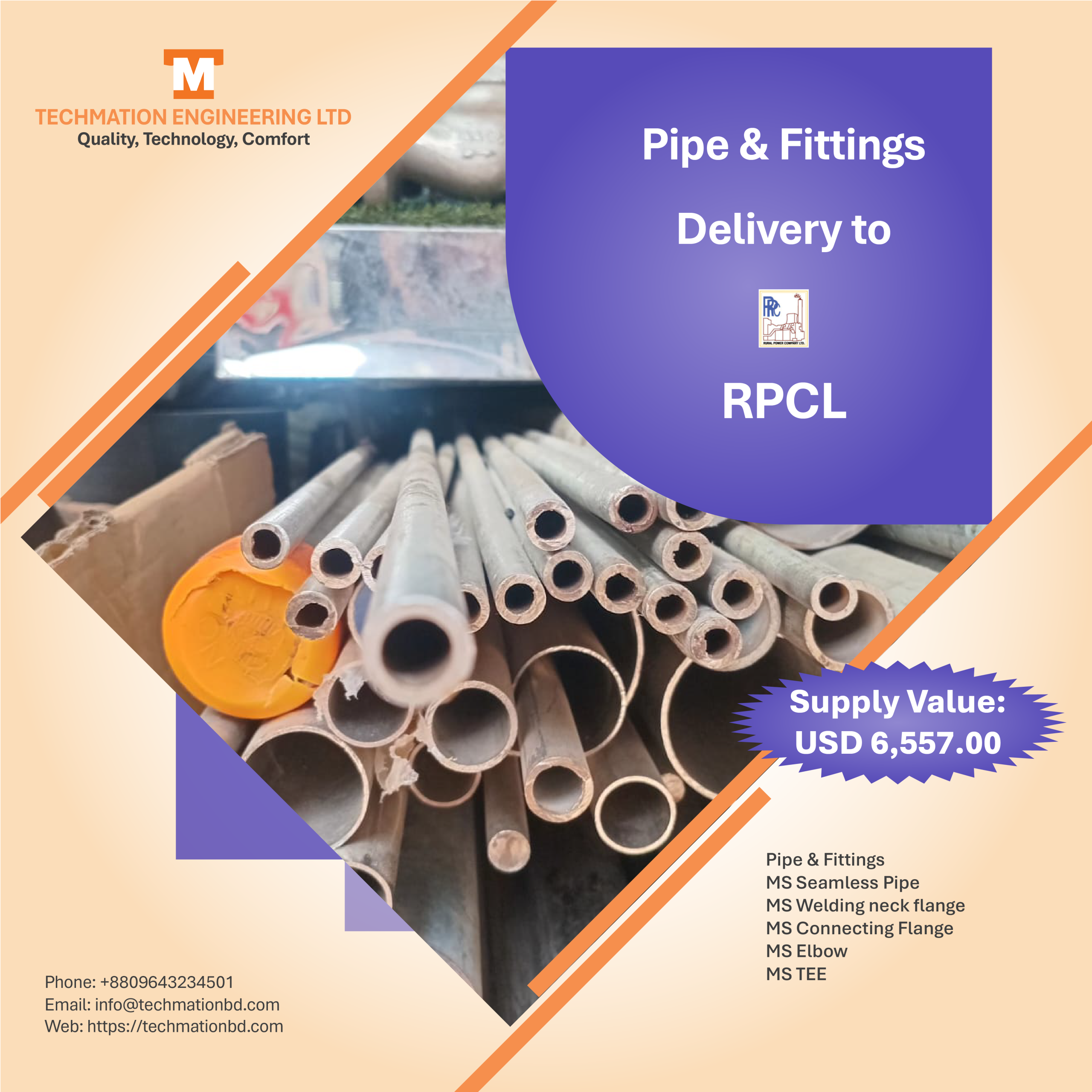 Stainless Steel Seamless Tubes and Connectors Stainless Steel SS seamless tubes, ferrules, and connectors in Bangladesh